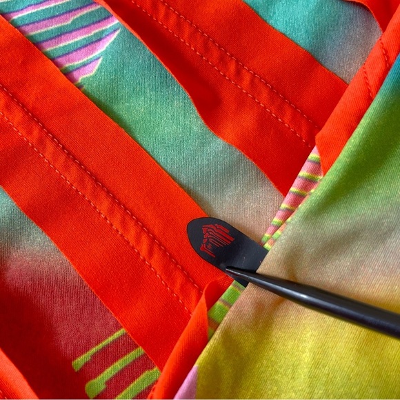 Versace Sport Y2K Retro Diagonal Stripes Colorful Funky Tank Top Size XL - Picture 7 of 11